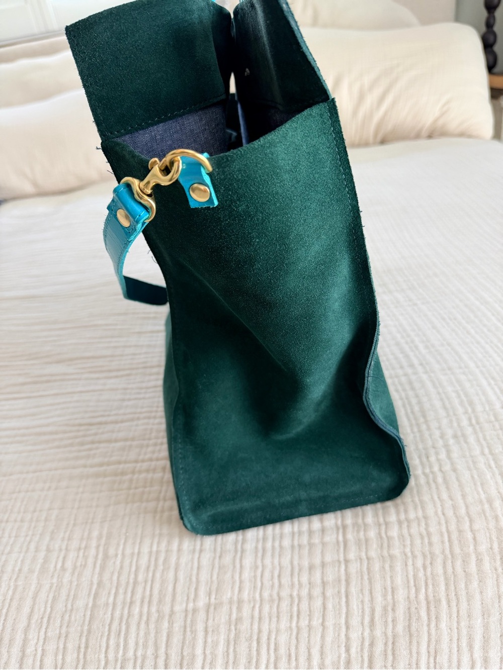 Clare V. Simple tote green suede - Picture 4 of 8
